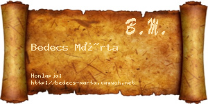 Bedecs Márta névjegykártya