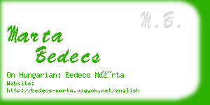 marta bedecs business card
